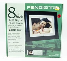 NEW Pandigital LCD Digital Photo Frame 8 in w 2 Wood Frame 128MB Remote PAN812-B