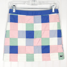 Vineyard Vines girls Straight Skirt Multicolor Checkered Mini Lined Zipper 12