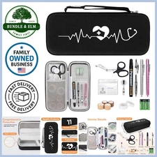 Nursing Kit Stethoscope Case Medical Scissors Pen Lights Bandages Supplies