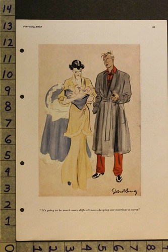 1937 GILBERT BUNDY ILLUS BABY MISTRESS VINTAGE SEXY ESQUIRE CARTOON VB33