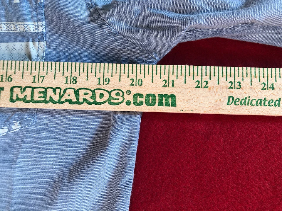 Mens Sz M Sovereign Code Mexicali Western Geller LongSleeve Blue Denim Shirt EUC - Image 4 of 4