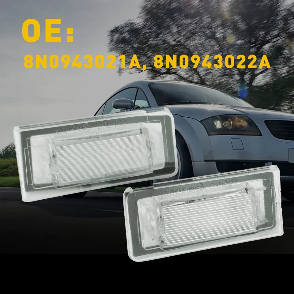 For Audi TT MK1 8N 1999-2006 LED License Number Plate Light Lamps Canbus White - Image 4 of 4