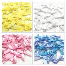 Wedding Baby Bows Craft Card Making Embellishment Pre Tied Satin Ribbon 60