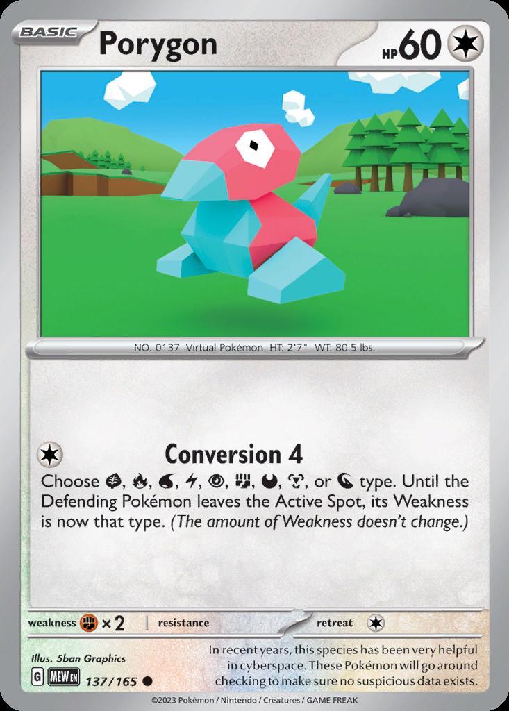 Pokemon Porygon (137/207) 151 NM