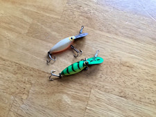 TWO .(2) RARE Pre Rapala Hot n Tot- 1 each  BONE AH9 & Bengal Tiger Green (AH19)