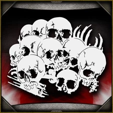 Skull Background 14 -  Airbrush Stencil Template Airsick