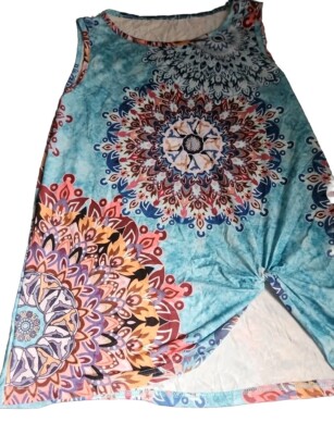 Womens summer multi color sleeveless unique design Top Blouse Style With Tunic