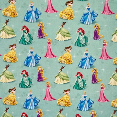 CL034 - 100% BAUMWOLLE DIGITALDRUCK STOFF - GLÄNZENDE PRINZESSIN (NEUWERTIG)