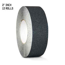 12PACK 2" x 60FT BLACK ROLL SAFETY NON SKID TAPE ANTI SLIP GRIP SAFE GRIT (CASE)