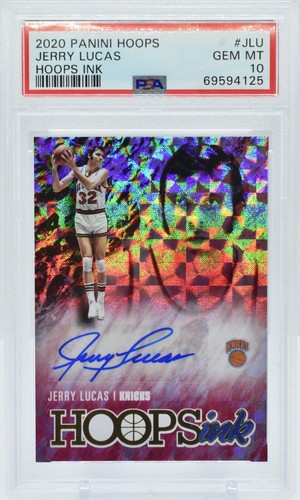 2020-21 Panini NBA Hoops Ink Jerry Lucas Hyper Red /25 PSA 10 ERROR - 第 1/3 張圖片