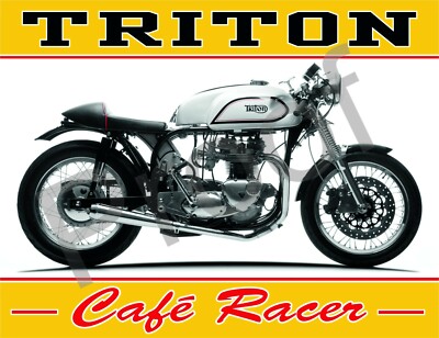 TRITON CAFE RACER #985 SIGN GARAGE 10 X 7.7