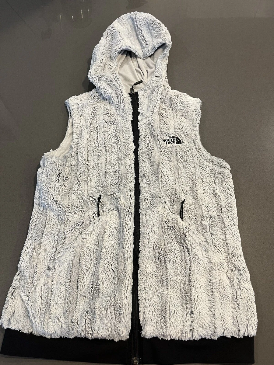 The North Face Women's Gray Hooded Faux Fur Vest Size M | eBay