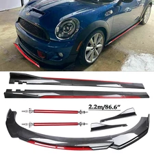 Front Bumper Lip Spoiler Body Kit Side Skirt Carbon Fiber For Mini Cooper  P