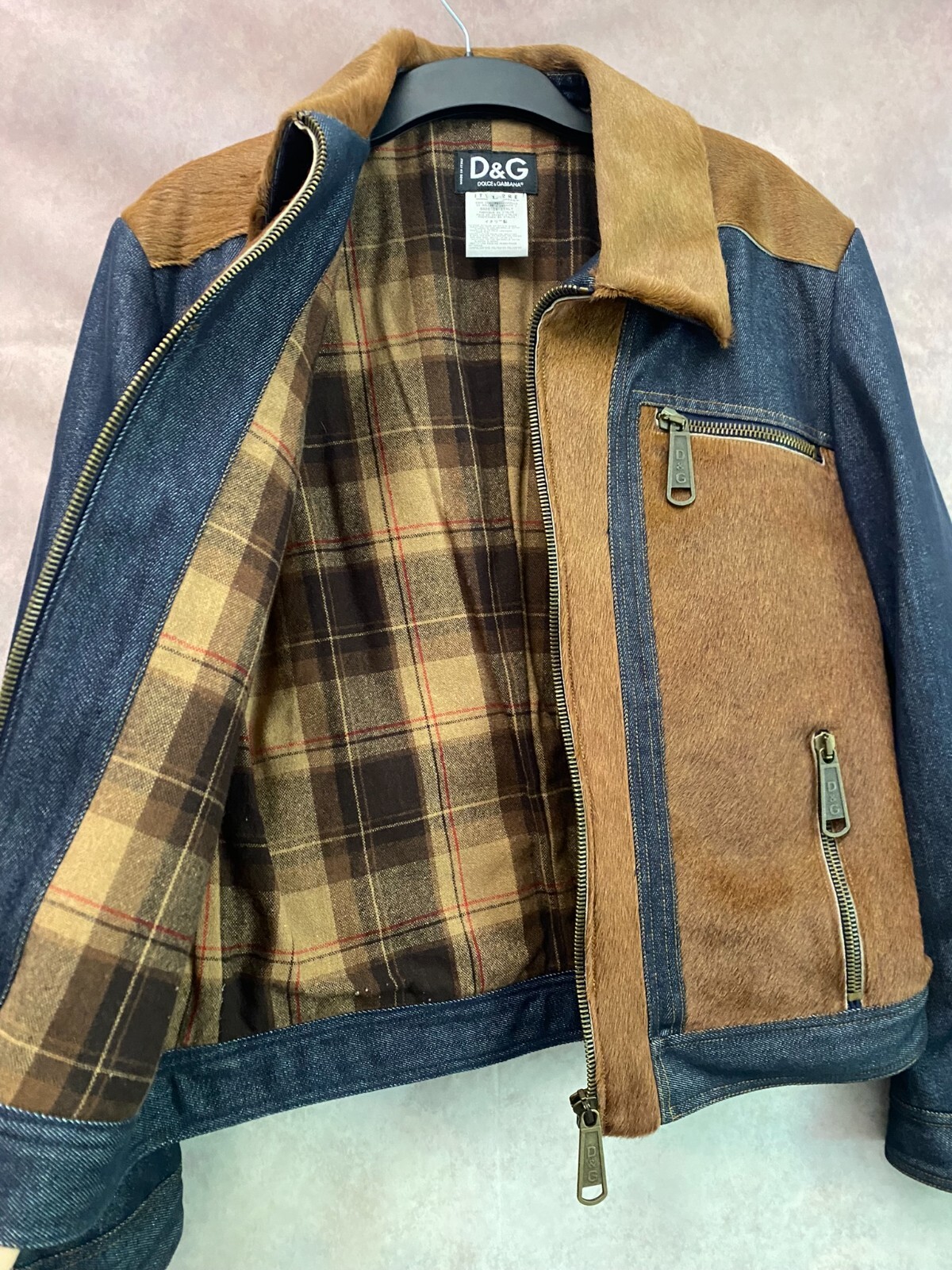 Giacca denim Dolce&Gabbana capelli pony molto rara taglia L