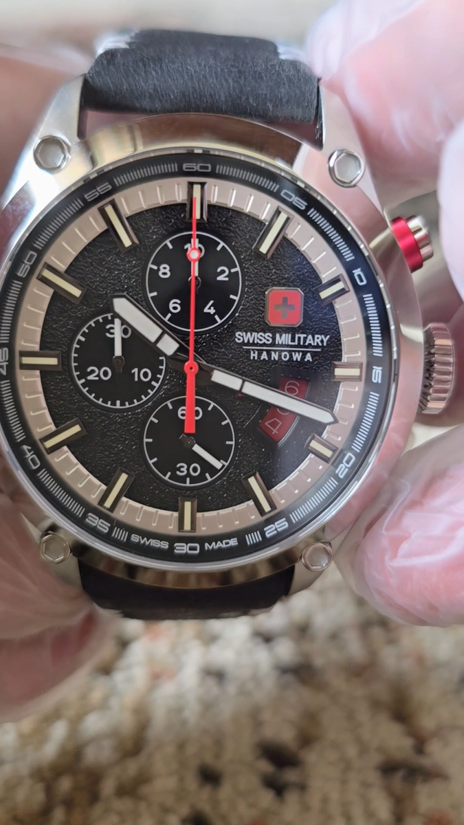 S.K.M様 Swiss Military Hanowa Sapphire Black Dial Chronograph Men's Watch