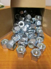 (100) Hex Locknut 1/2-20 Steel Right Hand 2 Grade Thin w/ Nylon Insert NEW