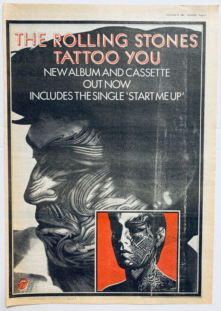 THE ROLLING STONES Keith Richards 1981 vintage POSTER ADVERT TAT