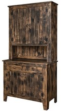 Amish Rustic Kitchen Hutch Cabinet Vintage Look Aged Distressed Solid Wood