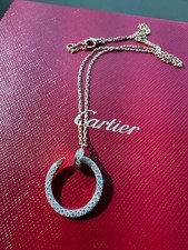Cartier Juste un Clou 18K ROSE GOLD Diamond Necklace Box and Cert -N6752
