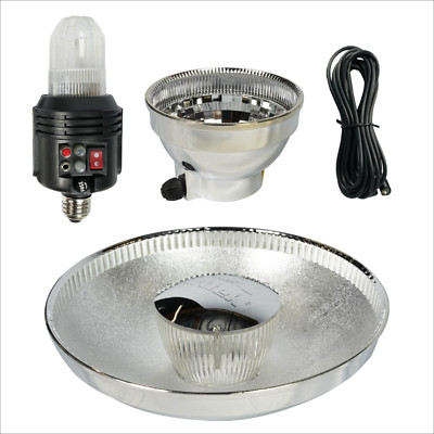40W Flash Light Kit Strobe Slave w/ Beauty Dish Reflector for Studio Photography