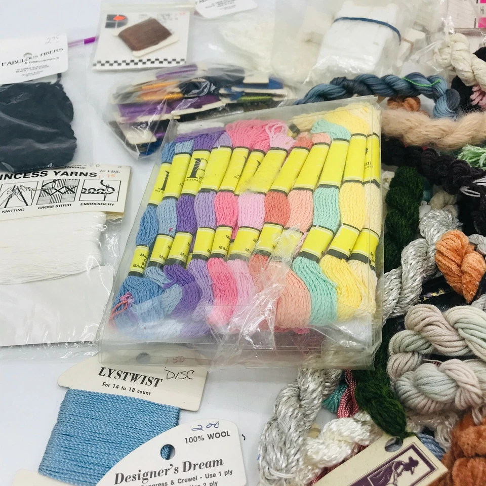 Lot Embroidery Thread Needlepoint Cross Stitch Crewel Prism Bobbins Wool Rare - Image 4 of 4