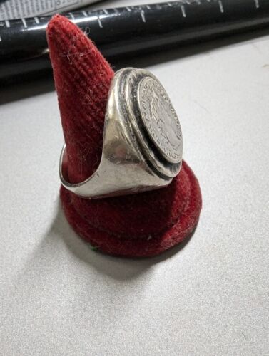 Alexander Coin Solid Silver Mens Ring, 925 sz 8 1/2 - Picture 4 of 10