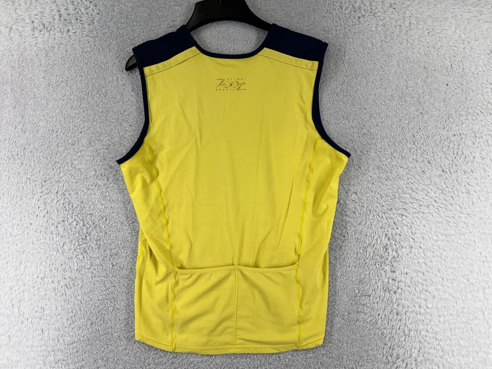 Jersey de ciclismo ZOOT adulto grande amarillo jersey sin mangas bolsillos Foto 2 de 4