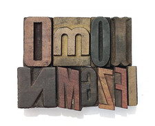 Vintage Letterpress 10 Mix Letters Wood Type Printers Block Collection #BL-699