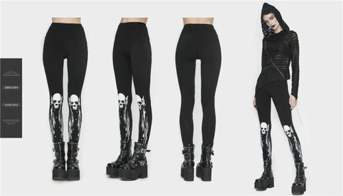 Punk Women's High Waist Skull Leggings 