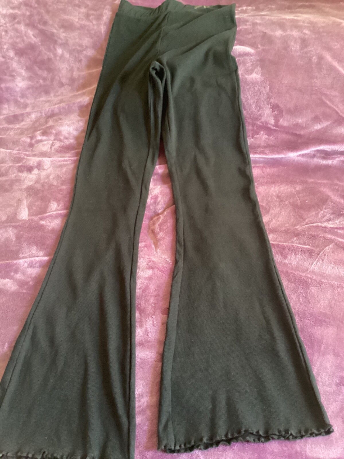 FILA Leggings neri svasati a costine taglia L Palestra