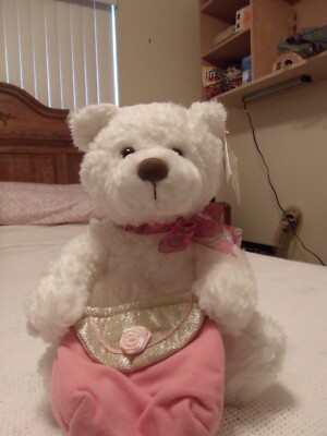 Zales White Plush Gund Teddy Bear With Tags and Make A Wish