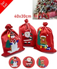 3x Geschenksack Weihnachten Weihnachtssack Weihnachtsmann Nikolaus Bär Beutel