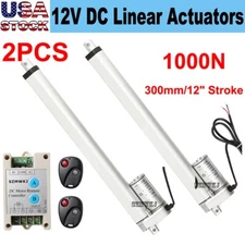 2PCS 14mm/s 12" Linear Actuators &Wireless Controller 220lbs Heavy Duty Car Sofa