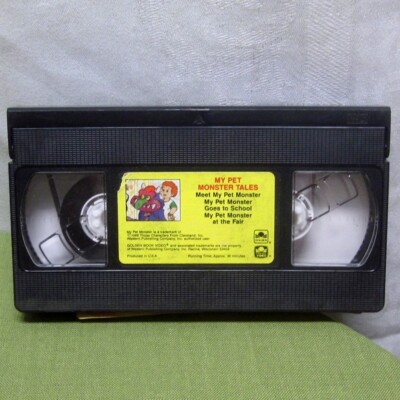 MY PET MONSTER TALES cartoon VHS plush doll Goes to School 1986 At