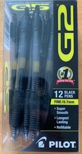 NEW Pilot G2 Retractable Premium Gel Ink Pens, 0.7 Fine, Black, 12 Count