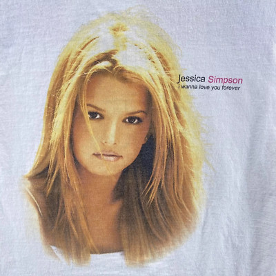 Jessica Simpson Wanna Love You Forever Baumwolle Weiß Herren T-Shirt