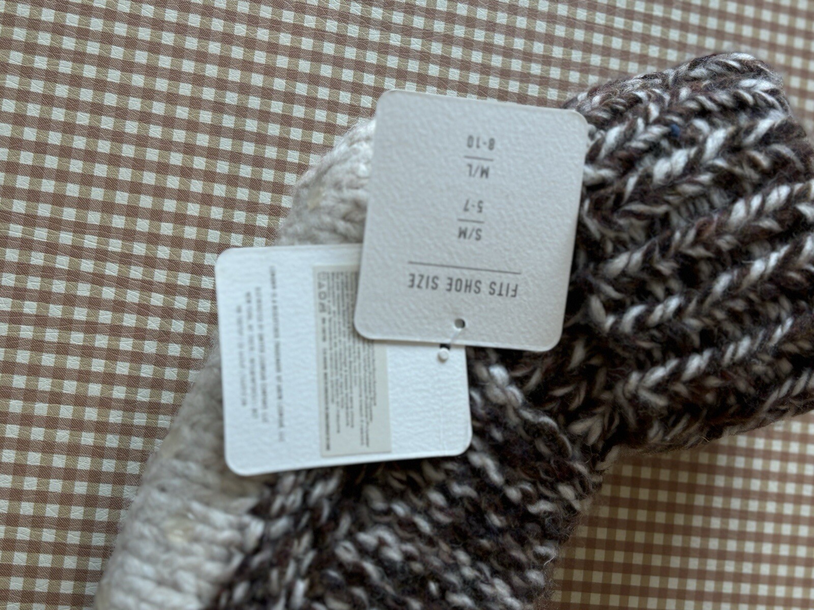 PANTOFOLA D’ORO Anthropologie Pantofole in Maglia Foderate in Ecopelliccia di Limone Stivaletti Accoglienti Cabina Salotto. Nuovo con etichetta