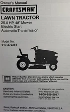 Sears Craftsman 25.0 hp 48 Hydro DLT2000 Tractor 917.272264 Owner & Parts Manual
