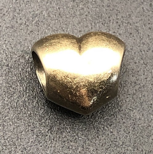 Pandora 14K Yellow Gold PUFFY SMOOTH HEART 585 ALE Charm 750119