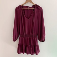 Amanda Uprichard Burgundy Smocked Waist Romper Small Summer Date Night