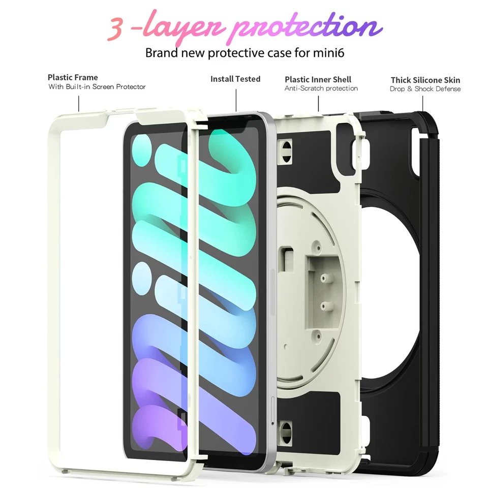 Full Body Case w/ Built-in Screen Protector & Strap | iPad Mini 6 6th 2021 8.7" - Image 2 of 4