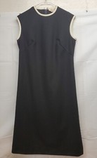 Vintage Dress Size 12 Black Sleeveless Womens Zippered Back 