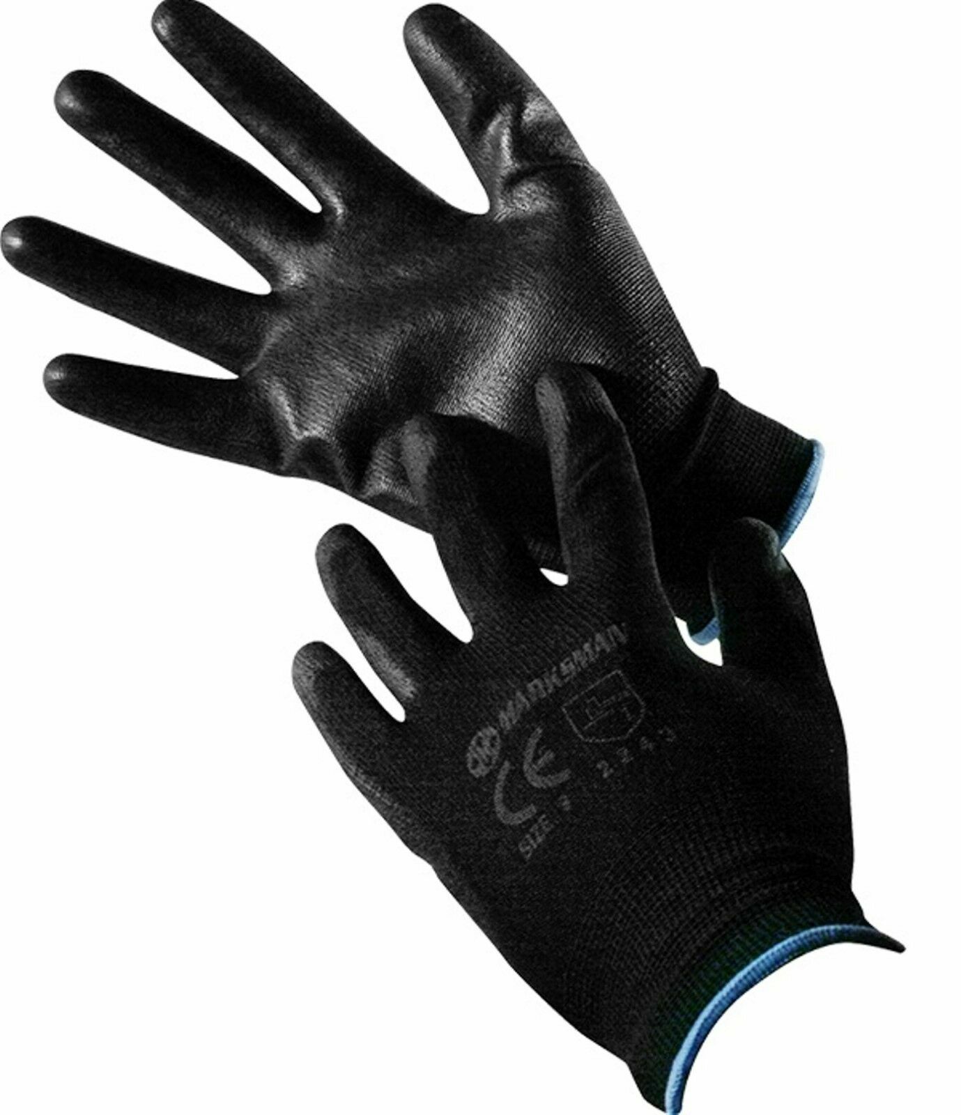 Marksman Black Nylon PU Coated Smooth Finish Work Gloves | eBay