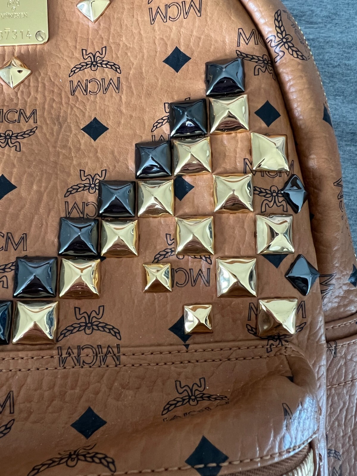 MCM Studs Backpack Rucksack Logogram MMK5SVE18CO0… - image 5