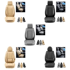 Leatherette Front Seat Covers 2-Seats for Most Cars SUV Truck Gray/Beige/Balck