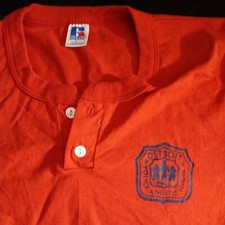 Police rouge Ligue athlétique P.A.L. Chemise vintage rare logo Detroit PAL taille : Large