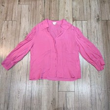 Ghost Pink 100% Viscose Oversized Gathered Sleeve Shirt Blouse • S