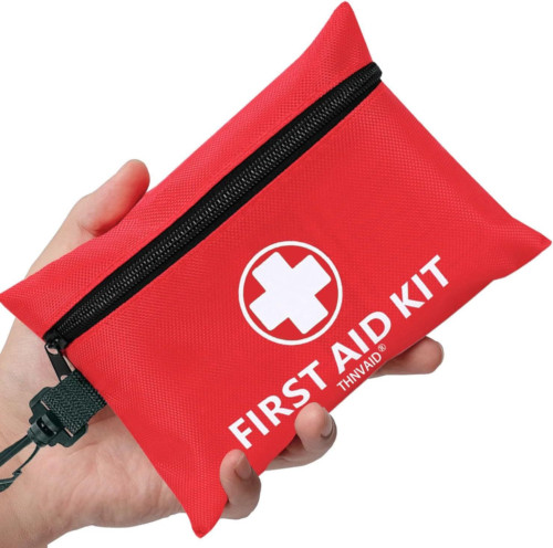 Mini First Aid Kit, 100 Pieces Water-Resistant Hard Shell Small Case, Emergency