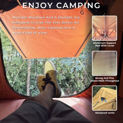 Softshell Rooftop Tent for Camping Truck SUV, 800D Waterproof Polyester Fabric - 第 5/8 張圖片