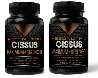 2 Absonutrix Cissus Xtreme 1600mg 120 vegetable cap pain management all natural 